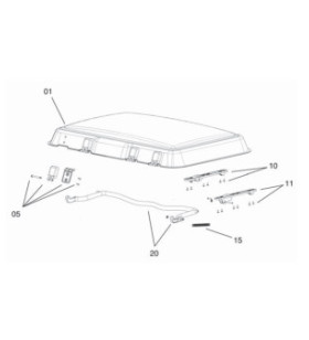 KIT AUS PLATTEN UND BEFESTIGUNGEN FÜR MIDI-HEKI-DOME-KURBEL UND ELEKTRISCHE VERSION BG1704