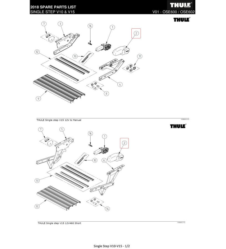 Supports Et Bras Thule Step V10 Gauche - Courts