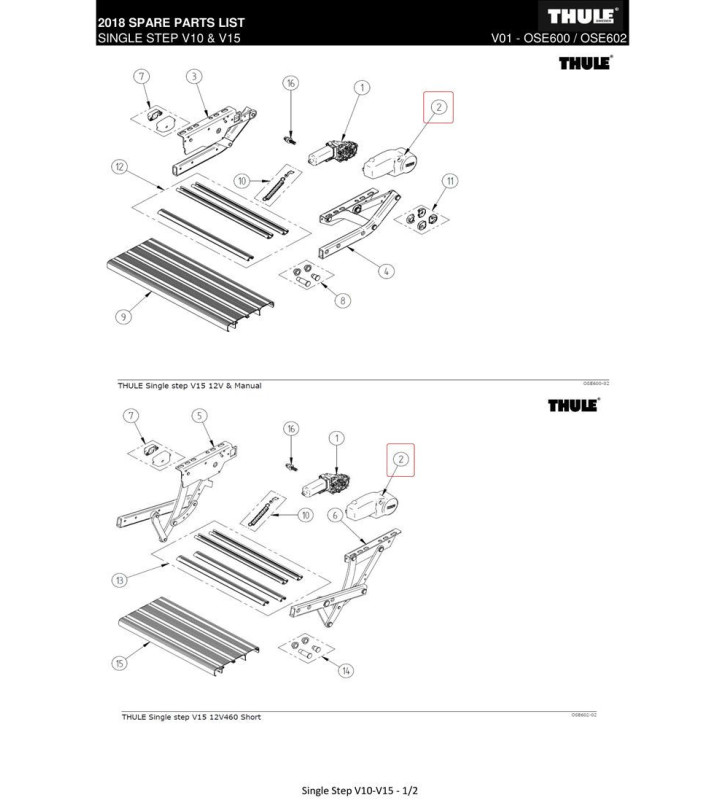 Thule Step V10 Left Brackets And Arms Short