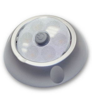 Tilting led spotlight with 0,8W silver colored button switch