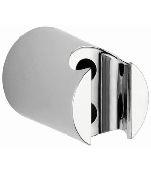 Wall-mounted cylindrical chrome shower support