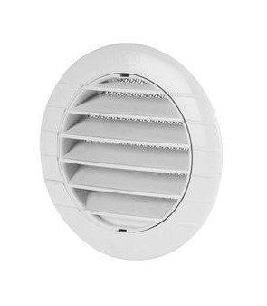 AIR GRILL RECESSED Ø100 mm WHITE ABS WITH NET