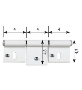 CHARNIÈRE C11 48X40 + 2*43X40 BLANC RAL9010