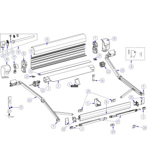 Embouts 8000 DX / SX tube d'enroulement