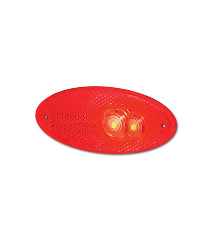 Post oval clearance light. red led