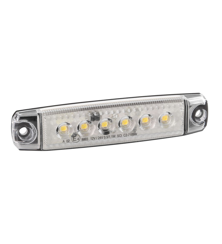 LUZ DE PASO BLANCA PLANA 6LED 12/24V F-17"