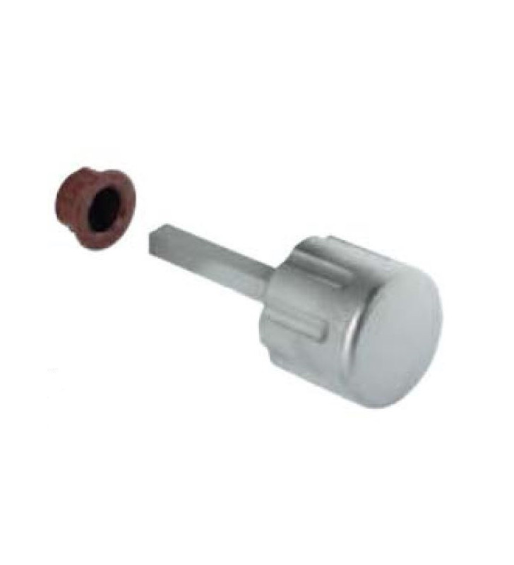Rotating knob with ring nut, for screw lock