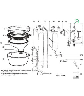 Robinet vertical complet avec réservoir de toilette DOMETIC CT série 3