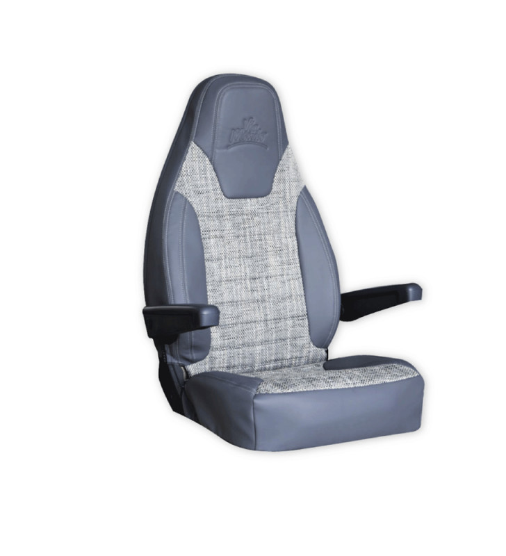 Set of 2 Ducato seat covers from 2006 to 2014 GLASGOW Gray.