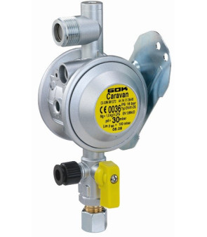 GOK gas regulator 30mbar 1.5kg U valve 8 mm