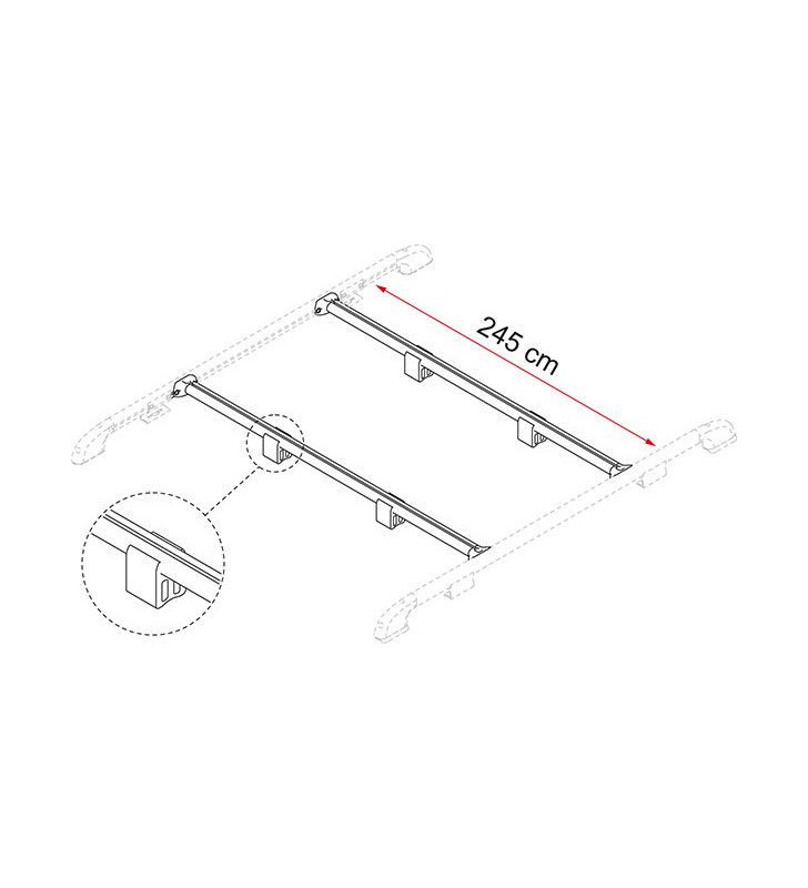 Barres de toit Fixation-Bar Rail FIAMMA