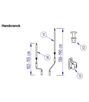 Manovella lunga 130-190 OMNISTOR - 1500600115