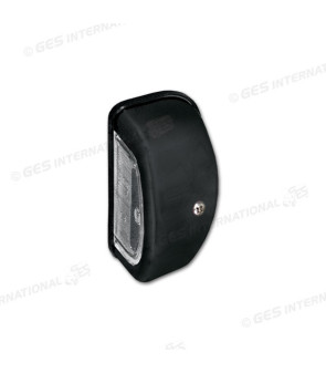 Cantilevered black license plate light from HELLA