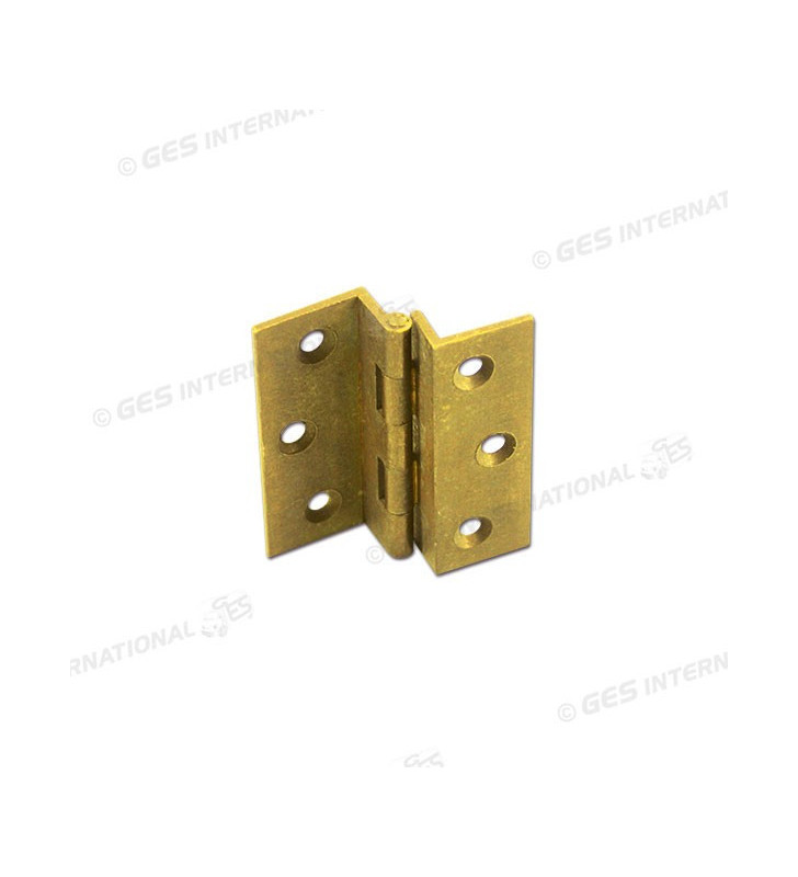 Bisagra fresada de medio cuello 50x40 mm latón satinado