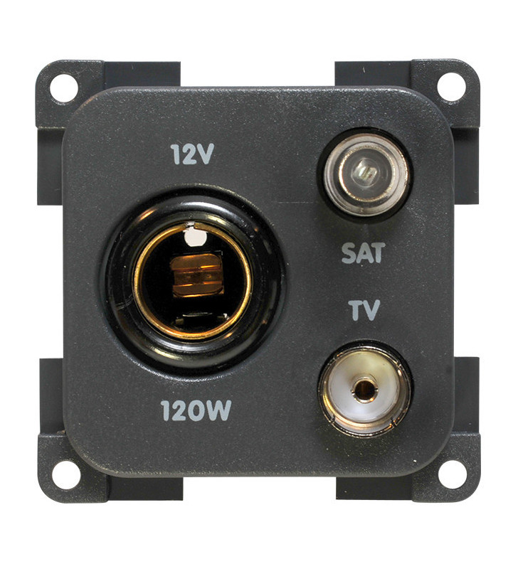 12V socket std. + TV + SAT CBE MP12TVS / G gray