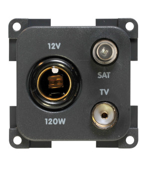 12V socket std. + TV + SAT CBE MP12TVS / G gray