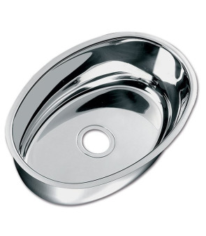 CAN LA1420 elliptical stainless steel sink with drain