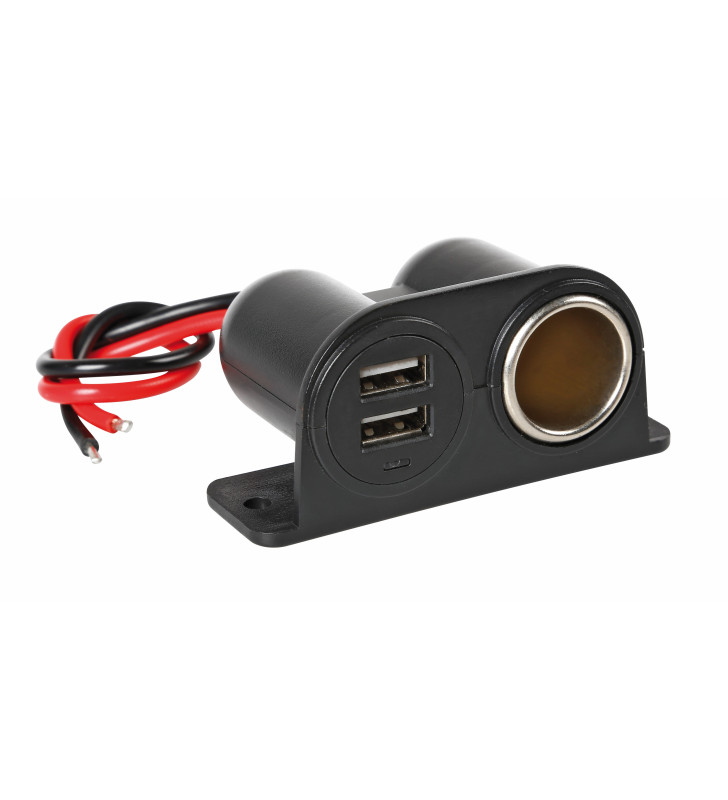 12 / 24V POWER SOCKET WITH DOUBLE USB SOCKET