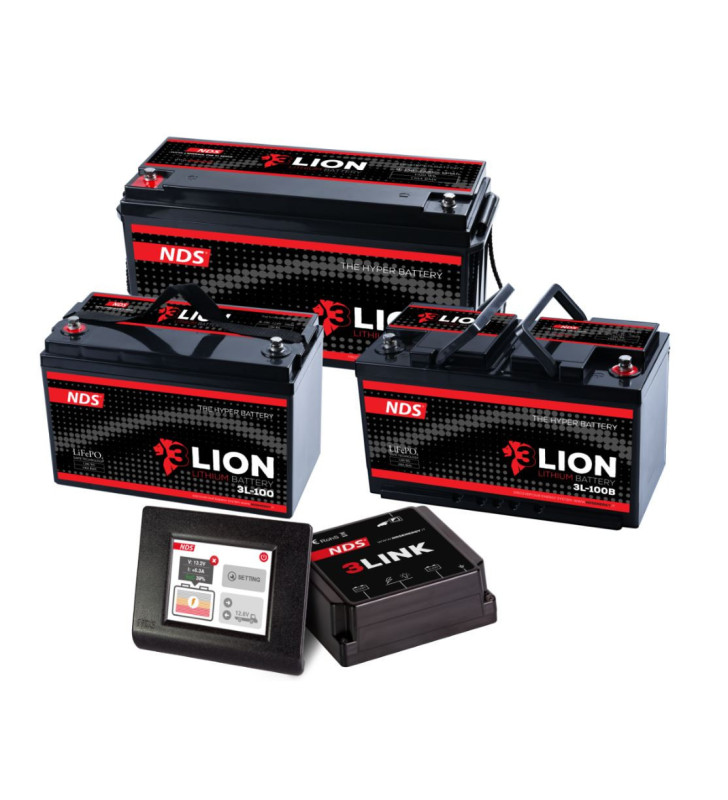 KIT 3LION - 12V-150P.Ah LiFePo4 battery with 150A + 3LINK BMS and display