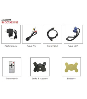 ALCAPOWER Monitor LCD a Colori 7" INGRESSI AV, HDMI E VGA