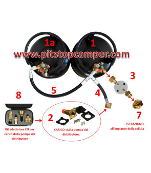 FESTSYSTEMKIT 2 CAMPKO 67R01 ZYLINDER, 1,50+0,50 EXTERNE STECKDOSSE, EU-ADAPTER