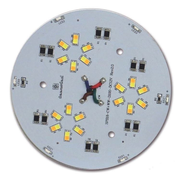 Module with 18 dual-tone SMD LEDs + courtesy light Ø 100 mm