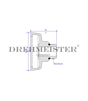 Conexión DISH Ø22 mm para latón W21.8