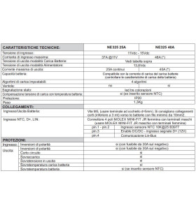 000.325.02 - Nordelettronica NE325 - 40A Cargador de batería booster 12 V también Litio