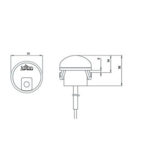 Fanale posteriore a LED S30 rosso 30x32mm