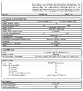 NE287 21 A fixed battery charger without NORDELETTRONICA wiring also Lithium