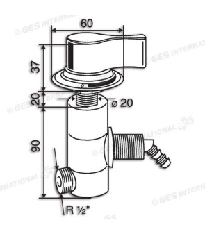 Robinet sous plan REICH avec micro-interrupteur trou 20 mm - bouton blanc