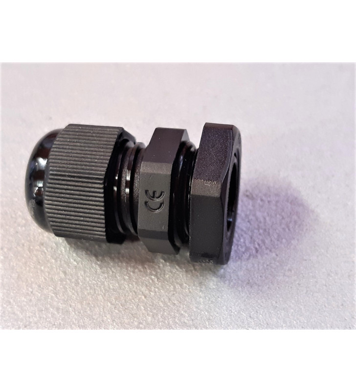 CABLE GLAND + NUT PG9 BLACK FOR CABLES FROM 4 TO 8 MM