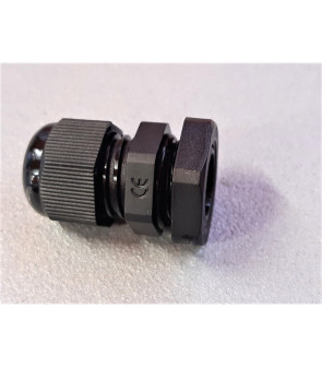 CABLE GLAND + NUT PG9 BLACK FOR CABLES FROM 4 TO 8 MM