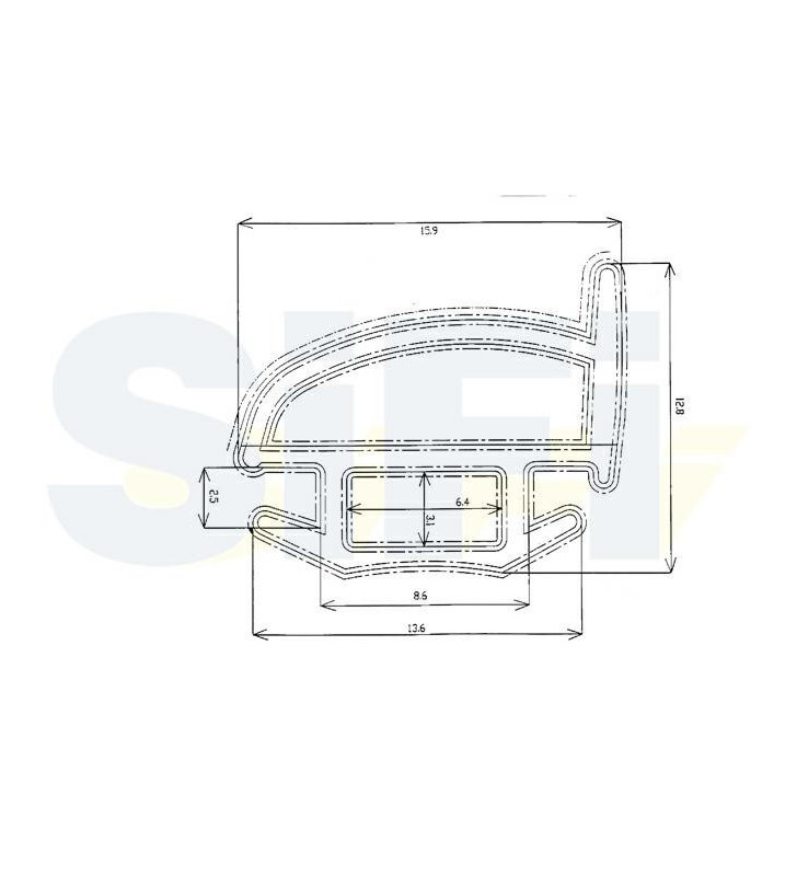 3 + 4 mt BLACK SEAL FOR DOORS AND TAILGATE 15.9x12.8 mm