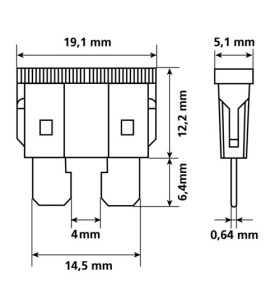 KIT LAMPA 10 FUSIBILI LAMELLARI DA 5 A 30A