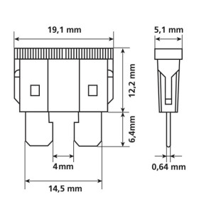 PACK OF 80 ASSORTED UNIVAL FLAT FUSES 14.5 mm