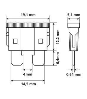 PACKUNG MIT 80 SORTIERTEN UNIVAL-FLACHSICHERUNGEN 14,5 mm
