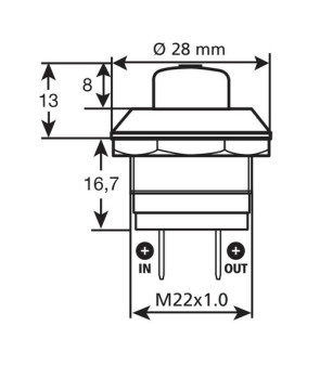 INTERRUTTORE A PULSANTE 10A-12V
