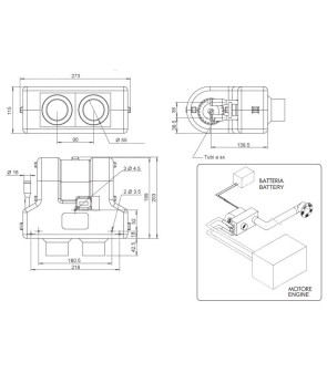 Riscaldatore SIROCO canalizzabile 63W 12V TenereD