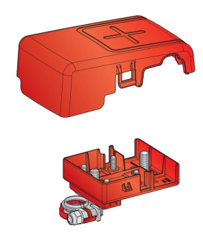 Scatola portafusibili 2 Midi  - 1 Mega con morsetto del polo della batteria