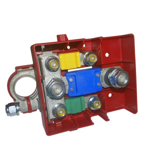 Scatola portafusibili 2 Midi  - 1 Mega con morsetto del polo della batteria