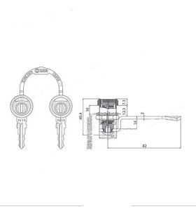 ZADI 1037 metal neck lock with black flange and keys