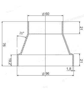 Adapter fitting 91/55 for vacuum cleaner 5250 - 5254