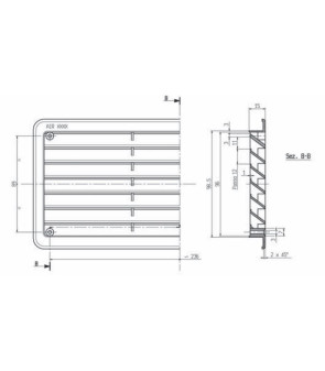 Aireador Rectangular Varios tamaños blanco RAL9002