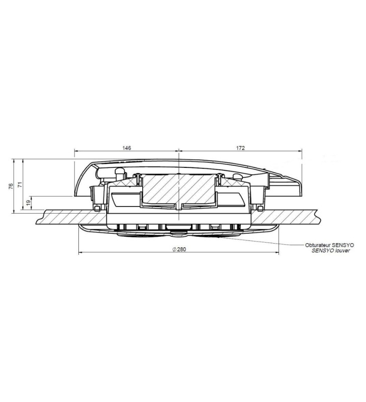 SIROCO Aérateur de toit 12v blanc