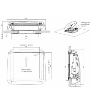 Micro Heki Bullauge 28x28 NO Zwangsbelüftung Oscur Zanza DOMETIC