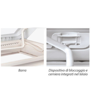 Oblò MIDI HEKI STYLE 700x500 barra bianco con ventilazione