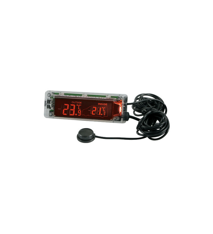 2 color LED clock - internal and external temperature - 12-24V