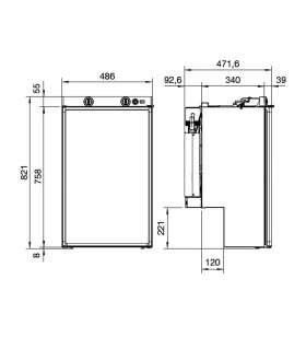 Dometic Series 5 RM 5330 built-in trivalent refrigerator