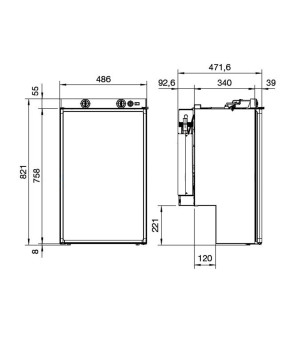 Frigorífico trivalente empotrado Dometic Serie 5 RM 5330